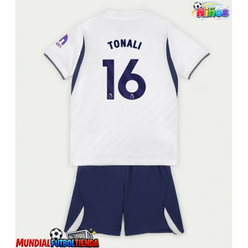 Camiseta Tottenham Hotspur Sandro Tonali #16 Primera Equipación Replica 2026-27 para niños mangas cortas (+ Pantalones cortos)